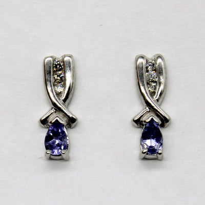 Tanzanite & Diamond Drop Earrings | 0.40ctw, 0.06ctw |