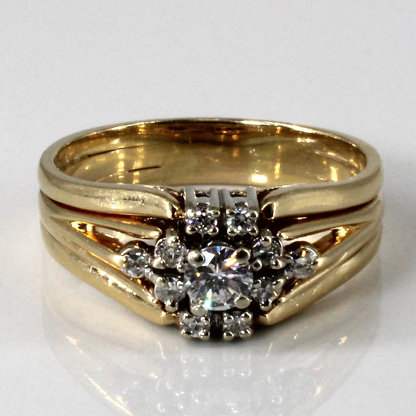Cluster Set Diamond Soldered Gold Ring | 0.46ctw | SZ 9.25 |