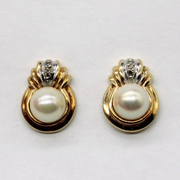 Pearl & Diamond Earrings | 0.02ctw |