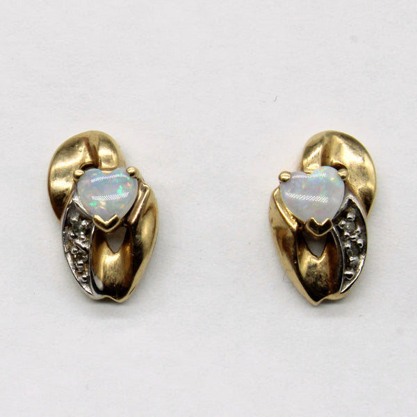 Opal & Diamond Earrings | 0.20ctw, 0.02ctw |