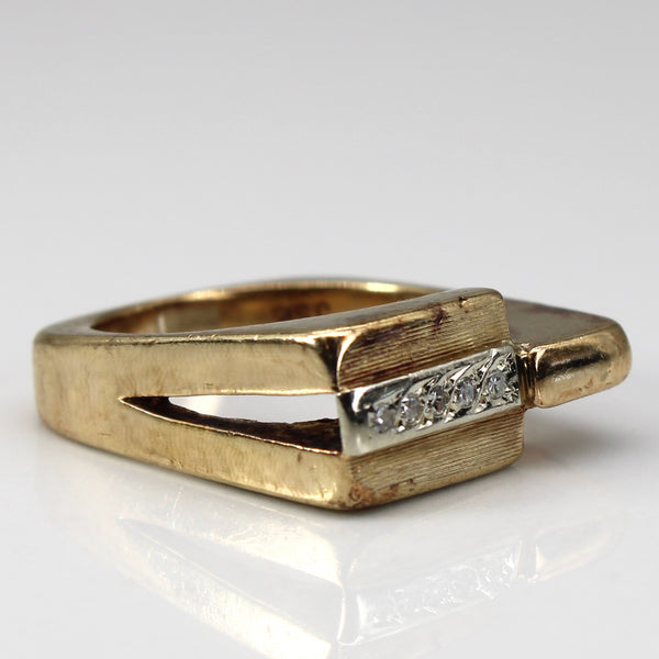 Diamond Textured Gold Ring | 0.05ctw | SZ 6.25 |