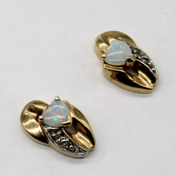 Opal & Diamond Earrings | 0.20ctw, 0.02ctw |