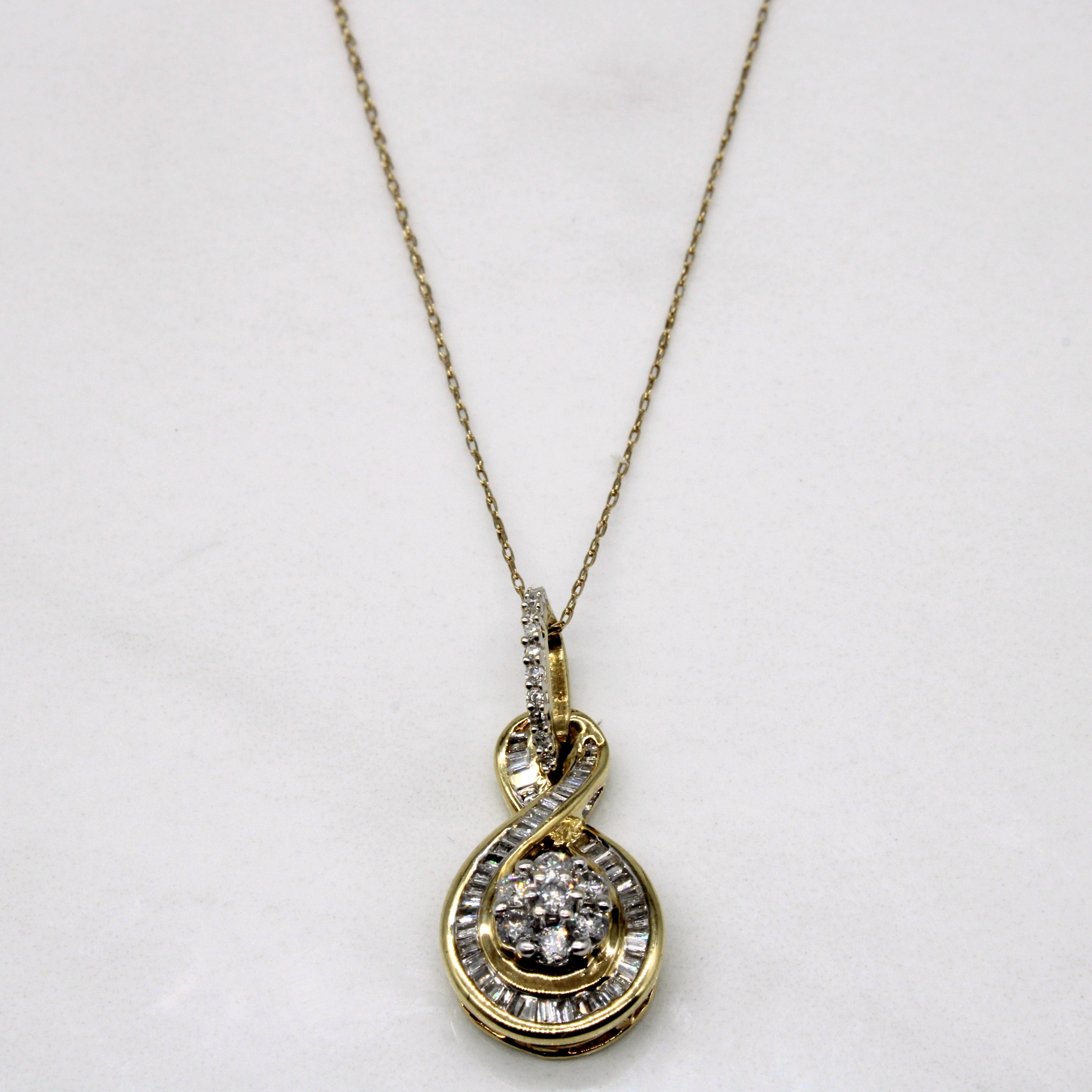 Pendentif et collier en diamants | 0,51 ct | 50,8 cm | 