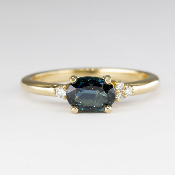 '100 Ways' East West Teal Sapphire and Diamond Ring | 1.01ct | SZ 7 |
