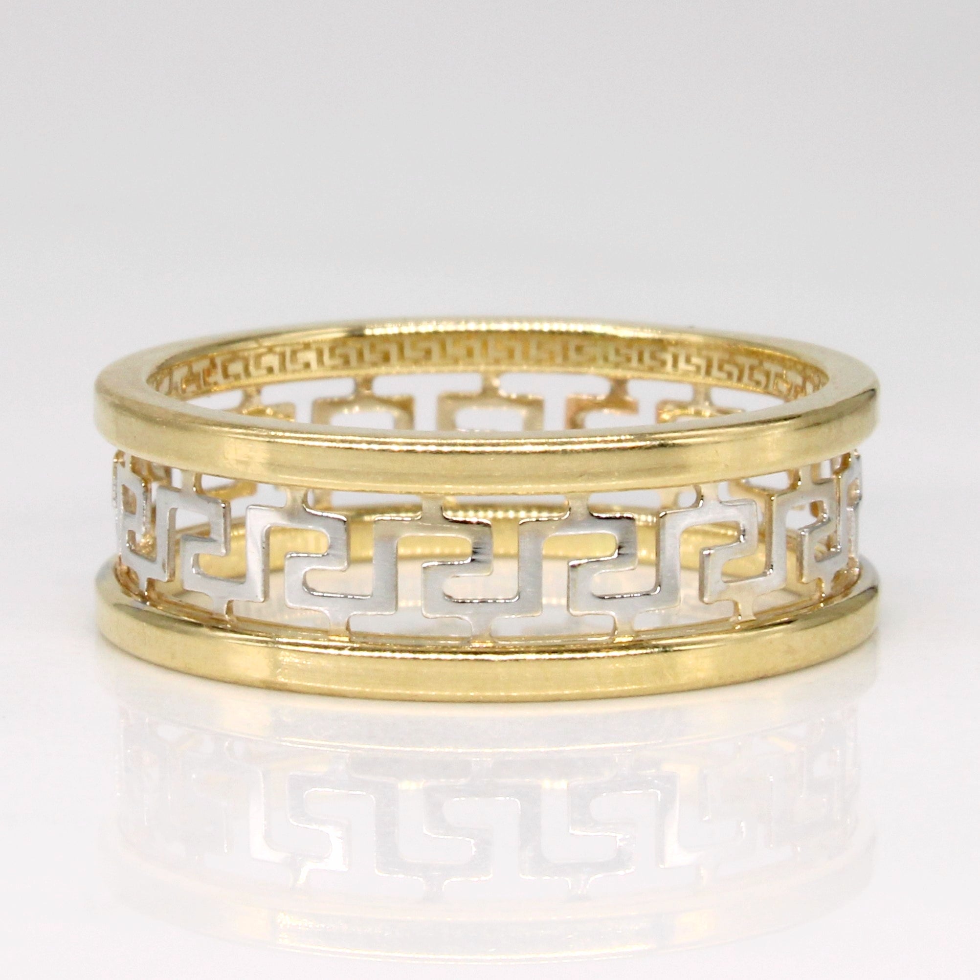 18k Two Tone Gold Lattice Ring | SZ 7 |