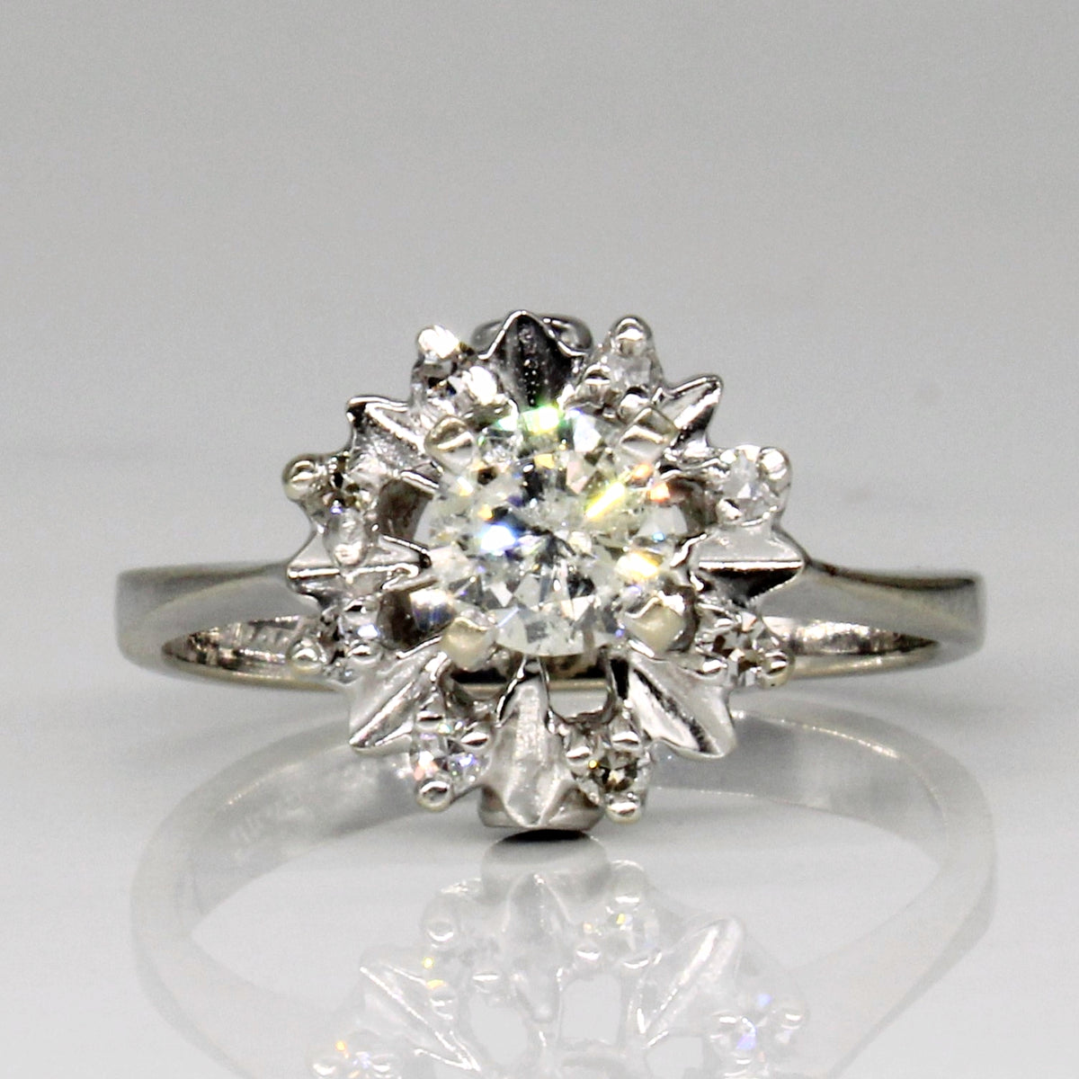 High Set Diamond & Hidden Sapphires 14k Ring | 0.38 ctw, 0.08 ctw and