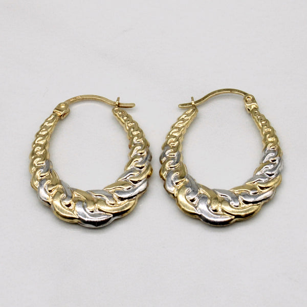 10k Two Tone Gold Hoop earrings