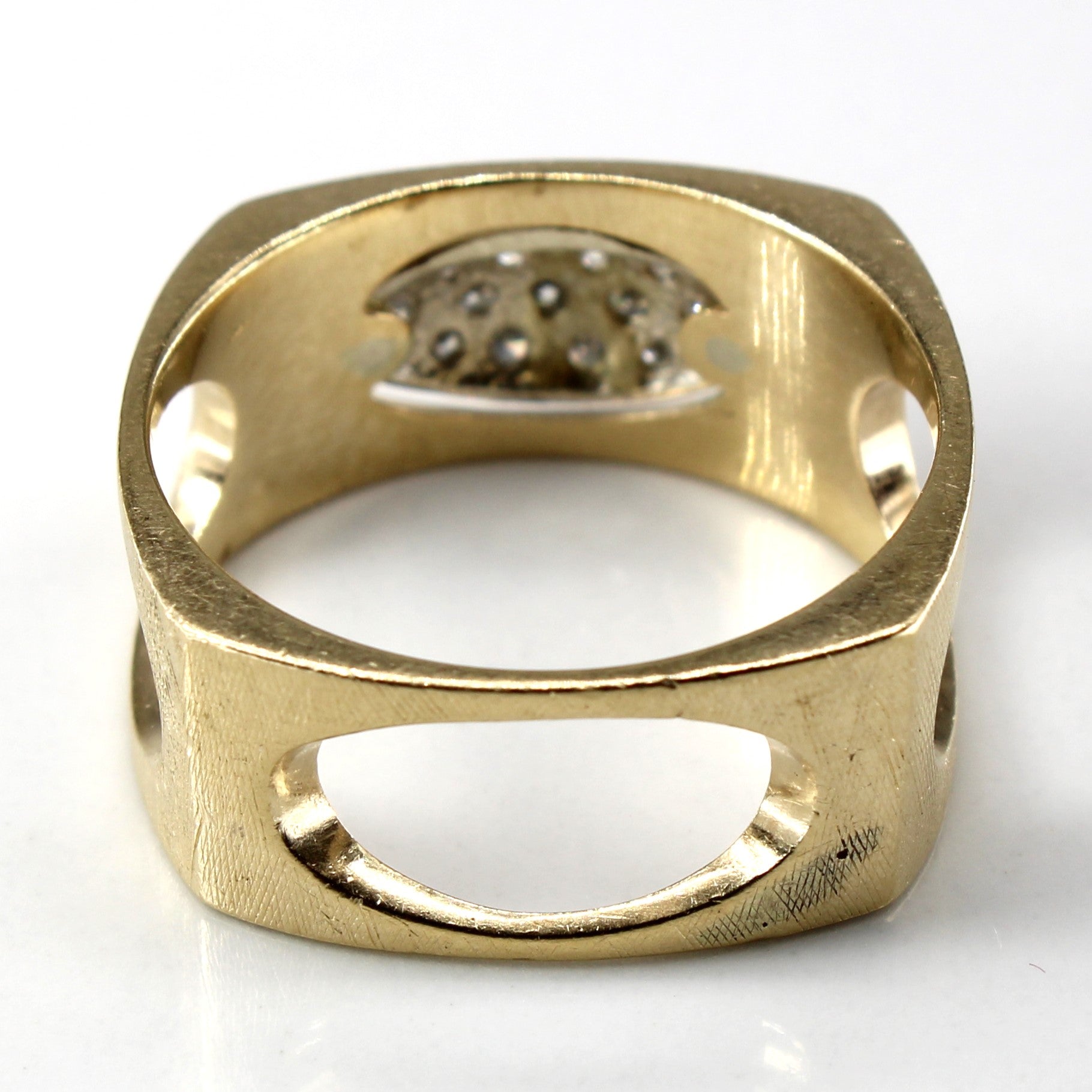 Cluster Diamond Textured Gold Ring | 0.26ctw | SZ 10.5 |