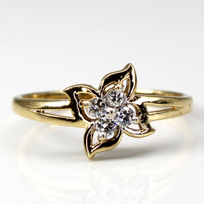 Cluster Diamond Floral Ring | 0.08ctw | SZ 6.5 |