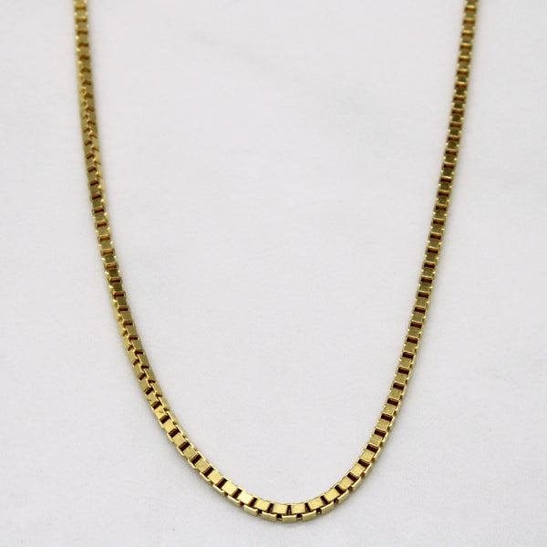 18k Yellow Gold Box Link Chain | 26