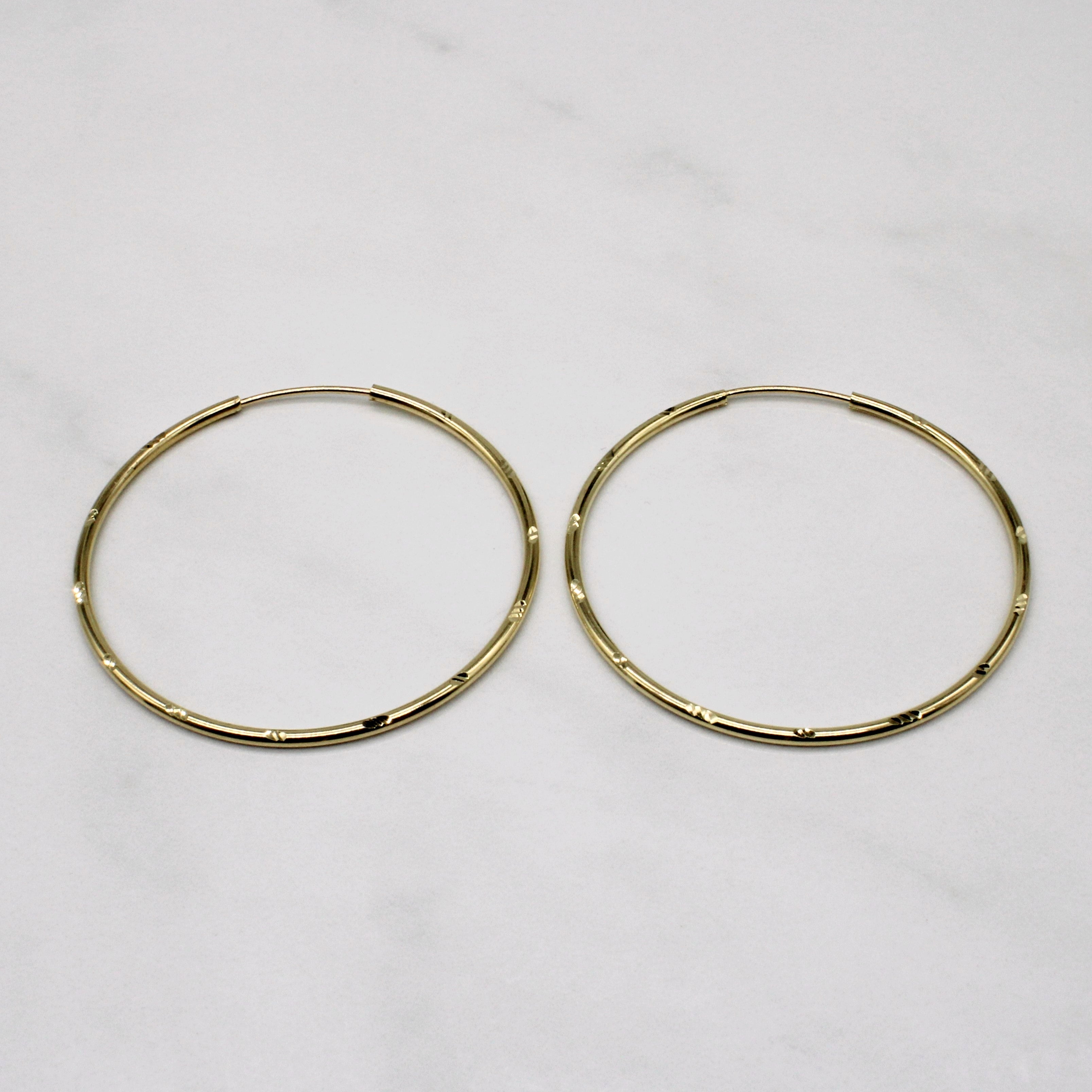 10k Yellow Gold Large Hoop Earrings