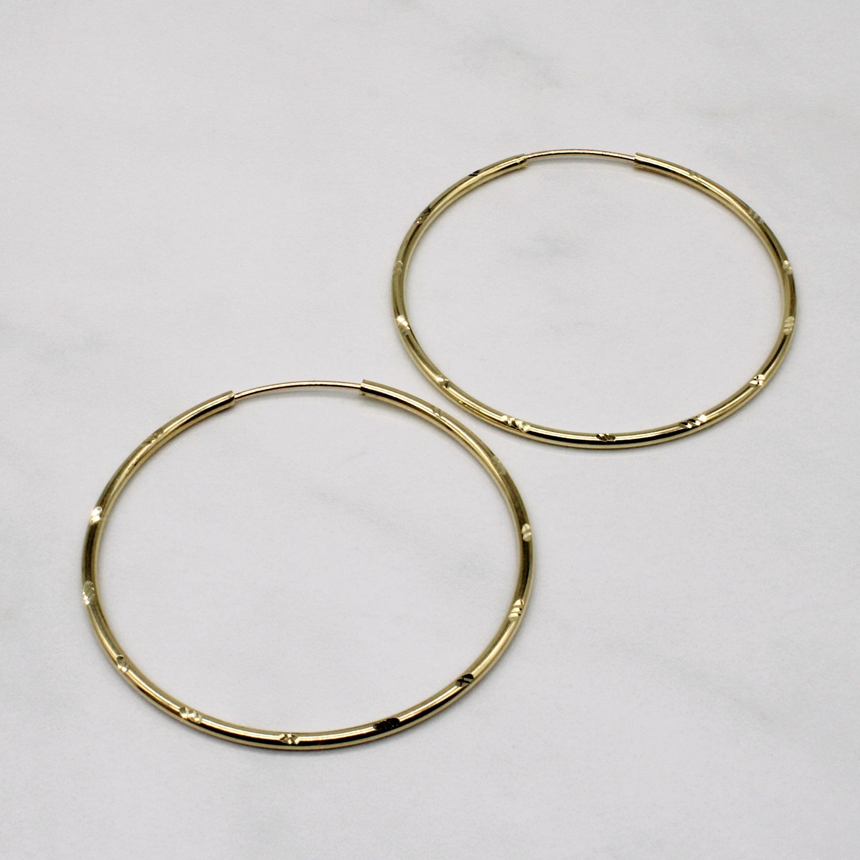 10k Yellow Gold Large Hoop Earrings