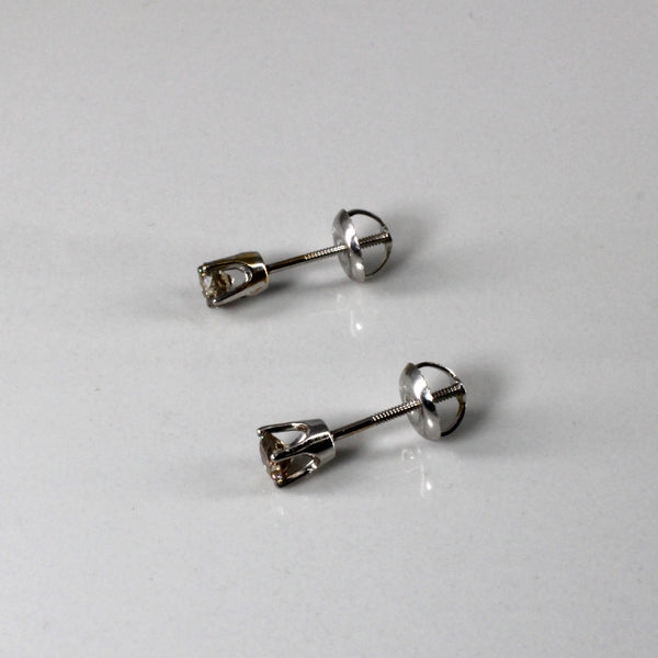 Solitaire Diamond White Gold Studs | 0.45ctw |