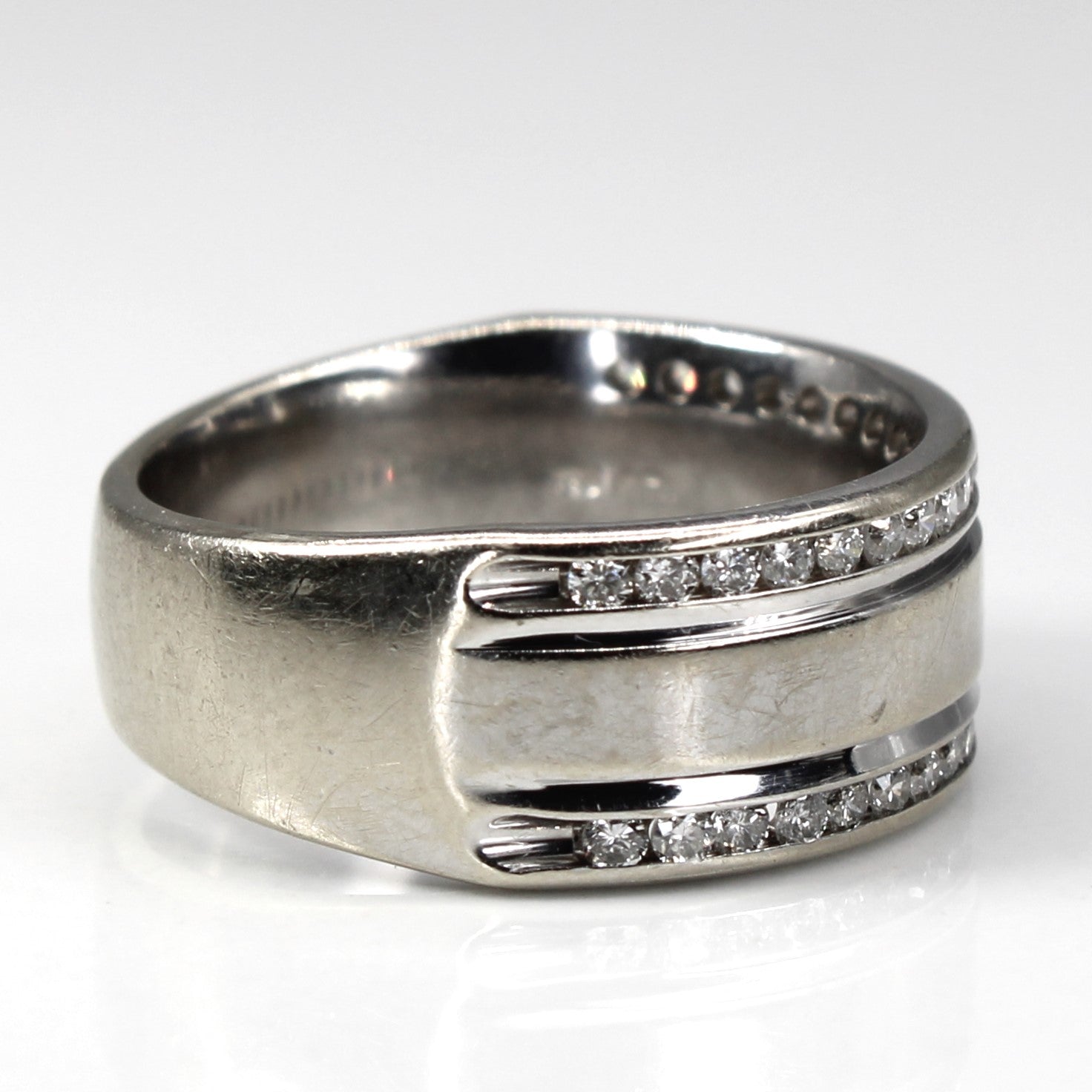 Double Row Channel Set Diamond Ring 0.38ctw SZ 7