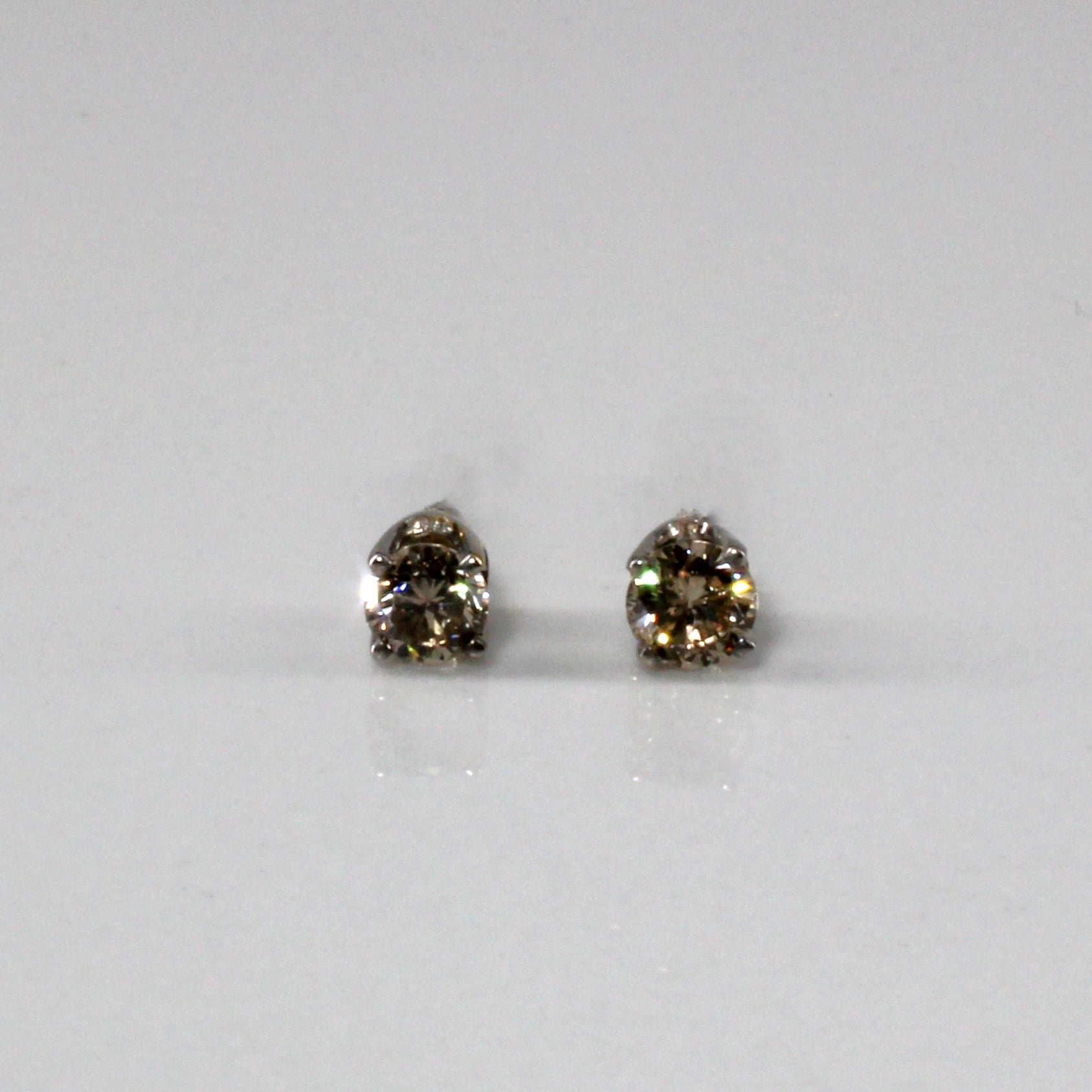 Solitaire Diamond White Gold Studs | 0.45ctw |