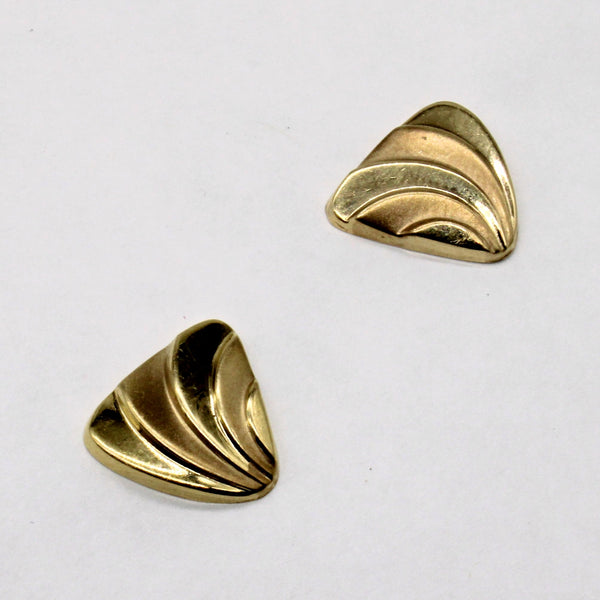 14k Yellow Gold Shield Earrings