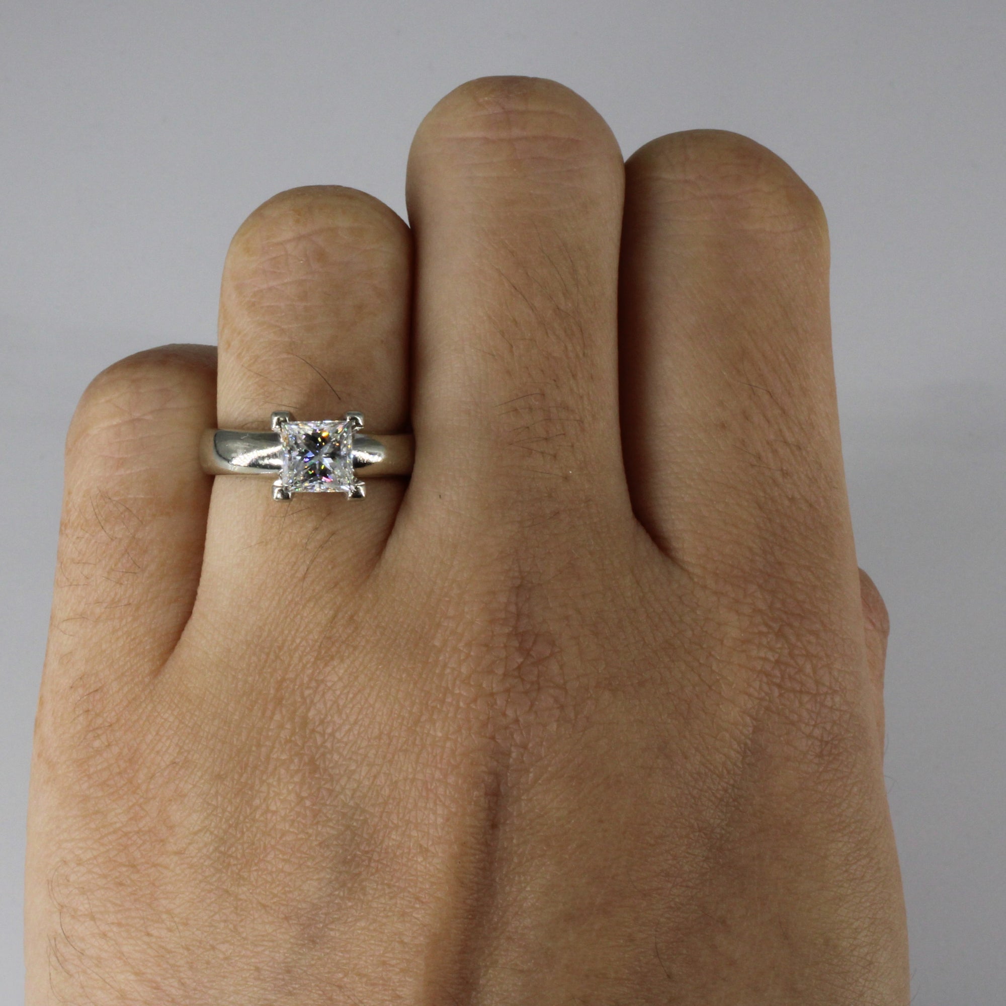 GIA Certified Solitaire Princess Diamond Engagement Ring | 1.02ct VVS2 I | SZ 5 |