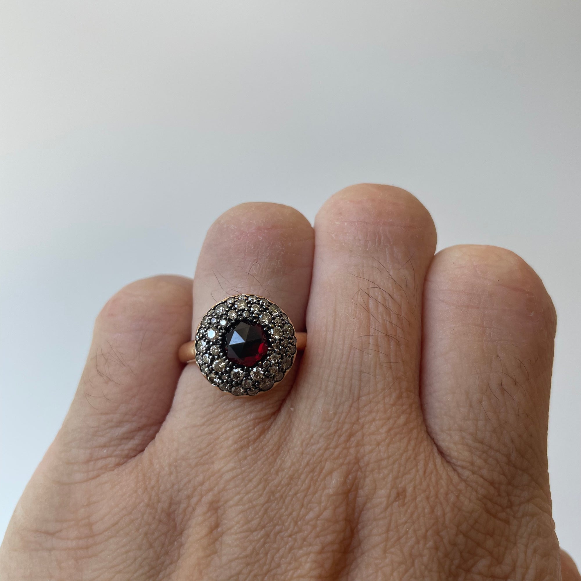 'Crivelli' Garnet & Diamond Ring | 0.60ct, 0.68ctw | SZ 6.25 |