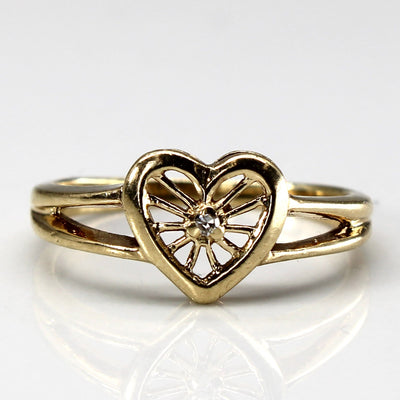 Diamond Heart Design Ring | 0.01ct | SZ 5.75 |
