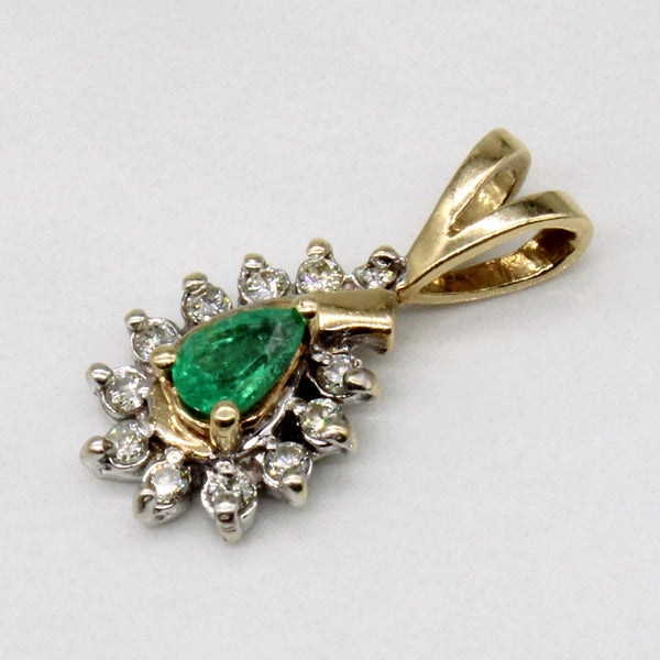 Emerald & Diamond Pendant | 0.20ct, 0.12ctw |