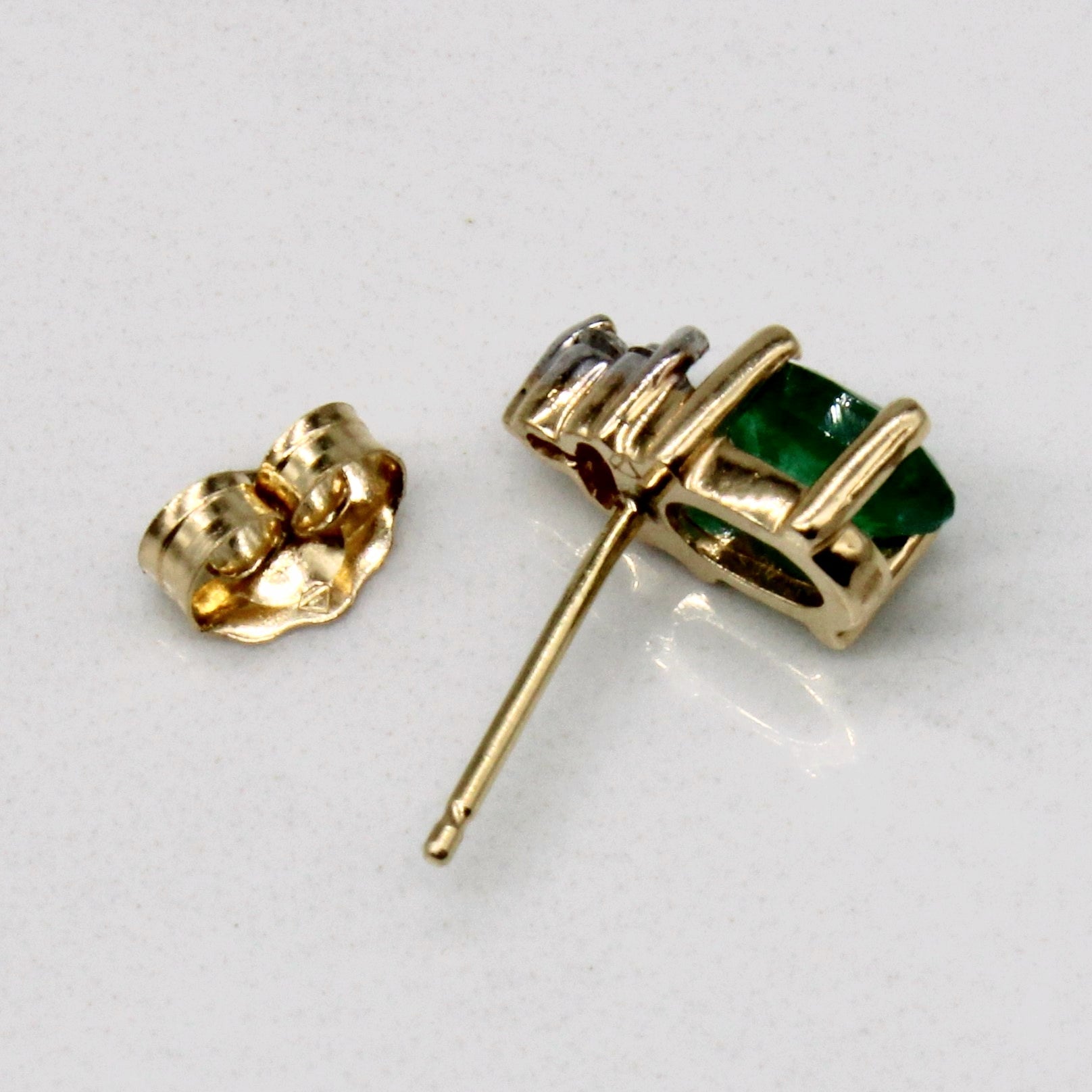 Emerald & Diamond Earrings | 0.66ctw, 0.09ctw |