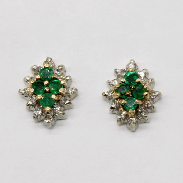 Emerald & Diamond Earrings | 0.24ctw, 0.12ctw |