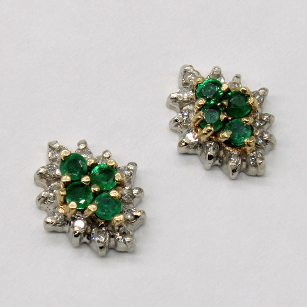 Emerald & Diamond Earrings | 0.24ctw, 0.12ctw |