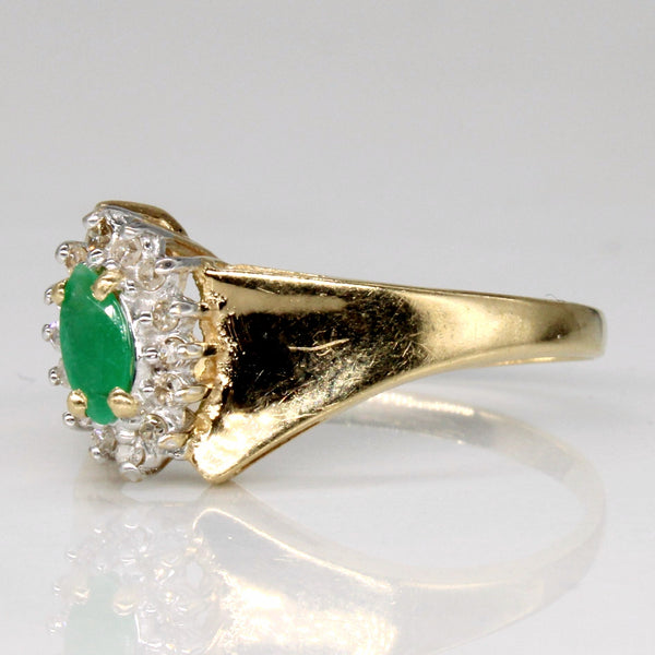 Emerald & Diamond Halo Ring | 0.15ct, 0.07ctw | SZ 8.5 |
