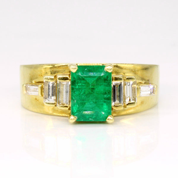 Emerald & Diamond Ring | 1.03ct, 0.26ctw | SZ 6 |