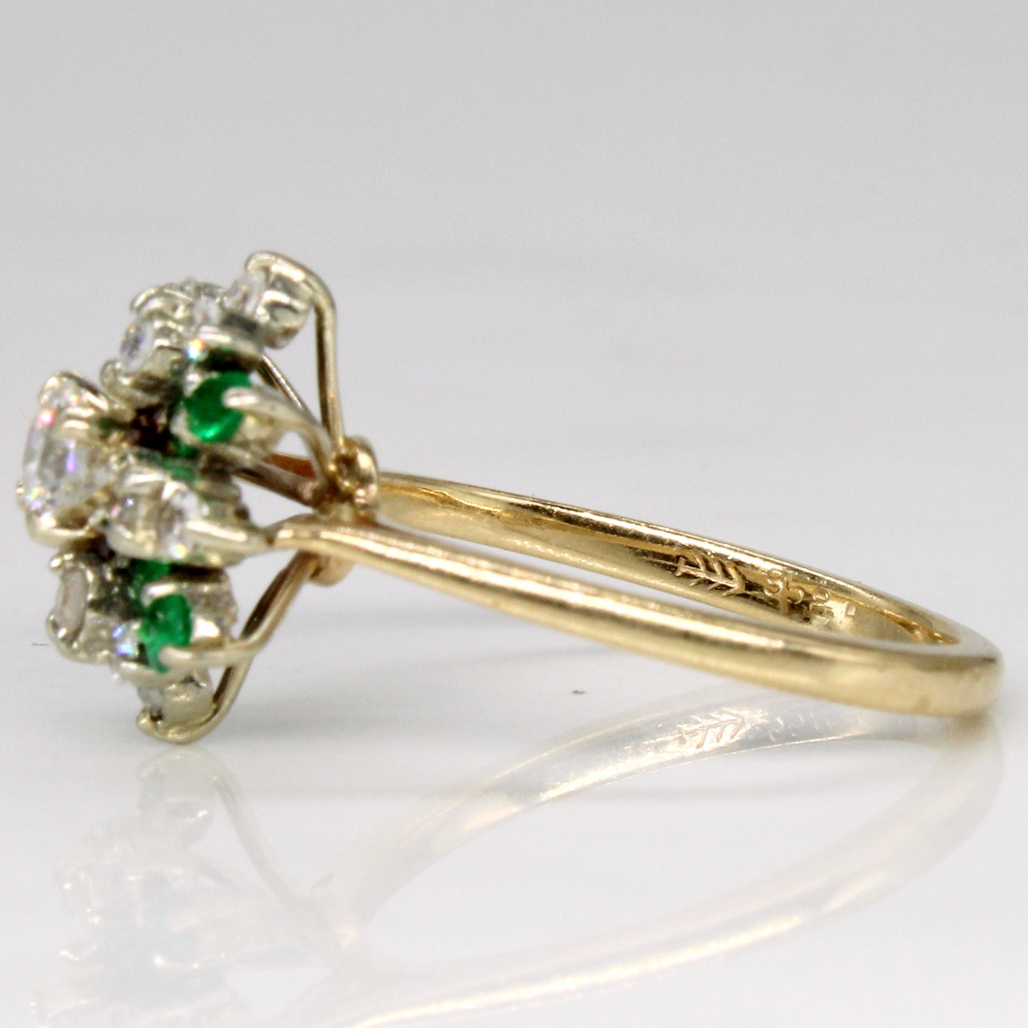 Diamond & Emerald Cluster Ring | 0.29ctw, 0.08ctw | SZ 4 |