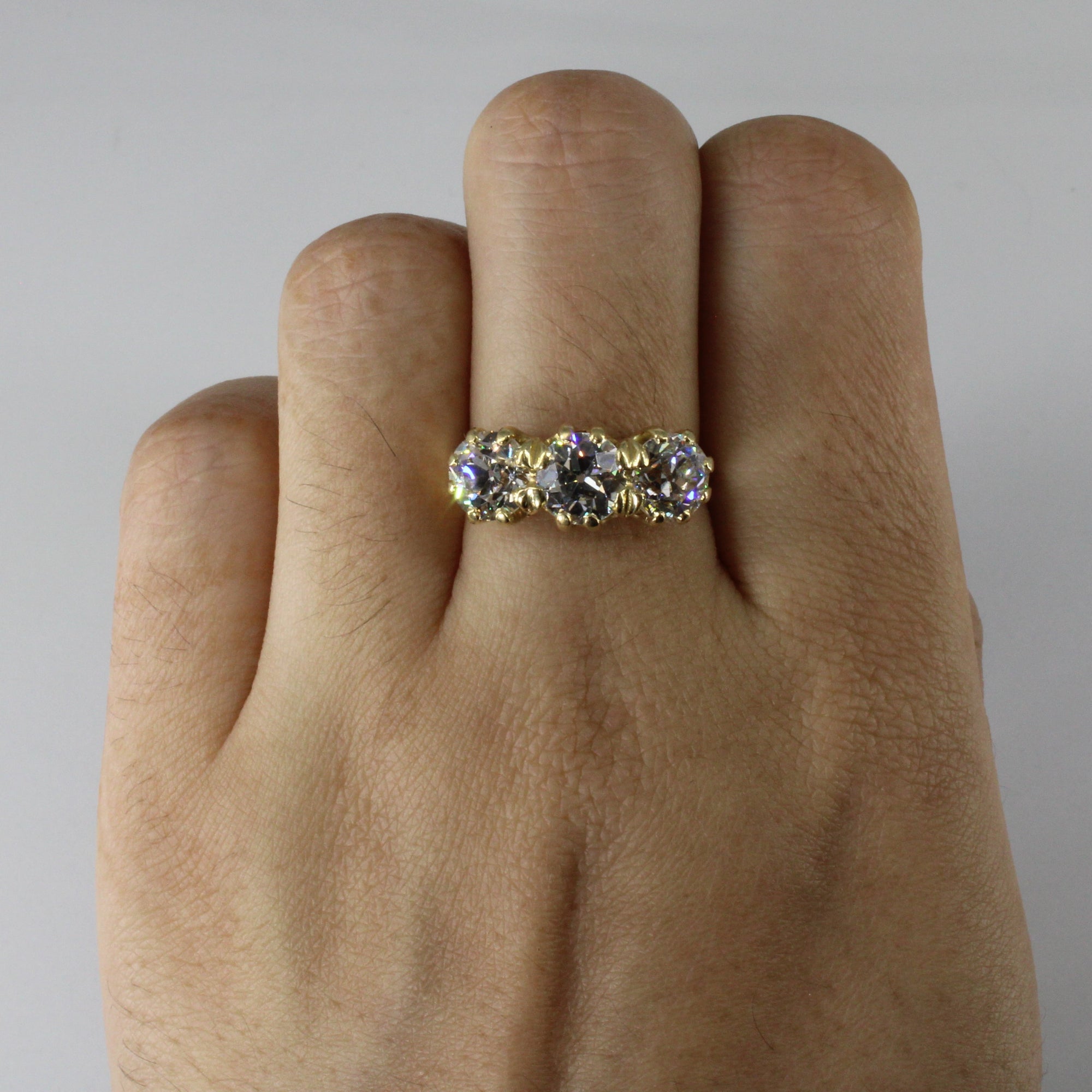 Victorian Old European Cut Stone Diamond Engagement Ring | 3.29 ctw | VS2/SI1, H/I | SZ 6.5 |