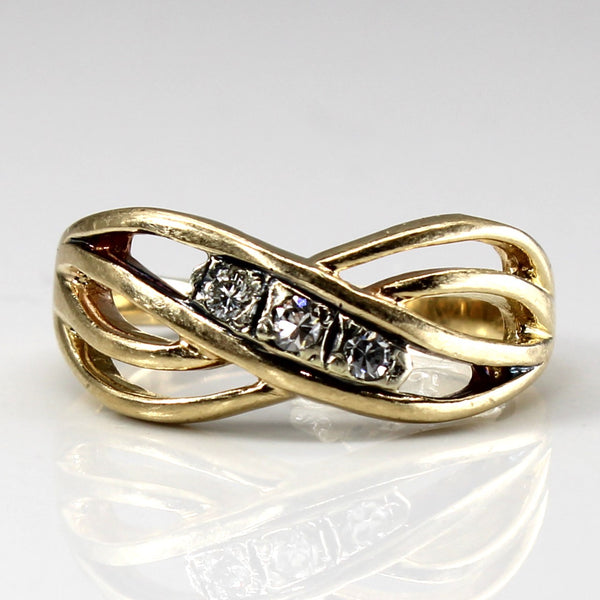 Crossover Dimond Ring | 0.08ctw | SZ 6.75 |