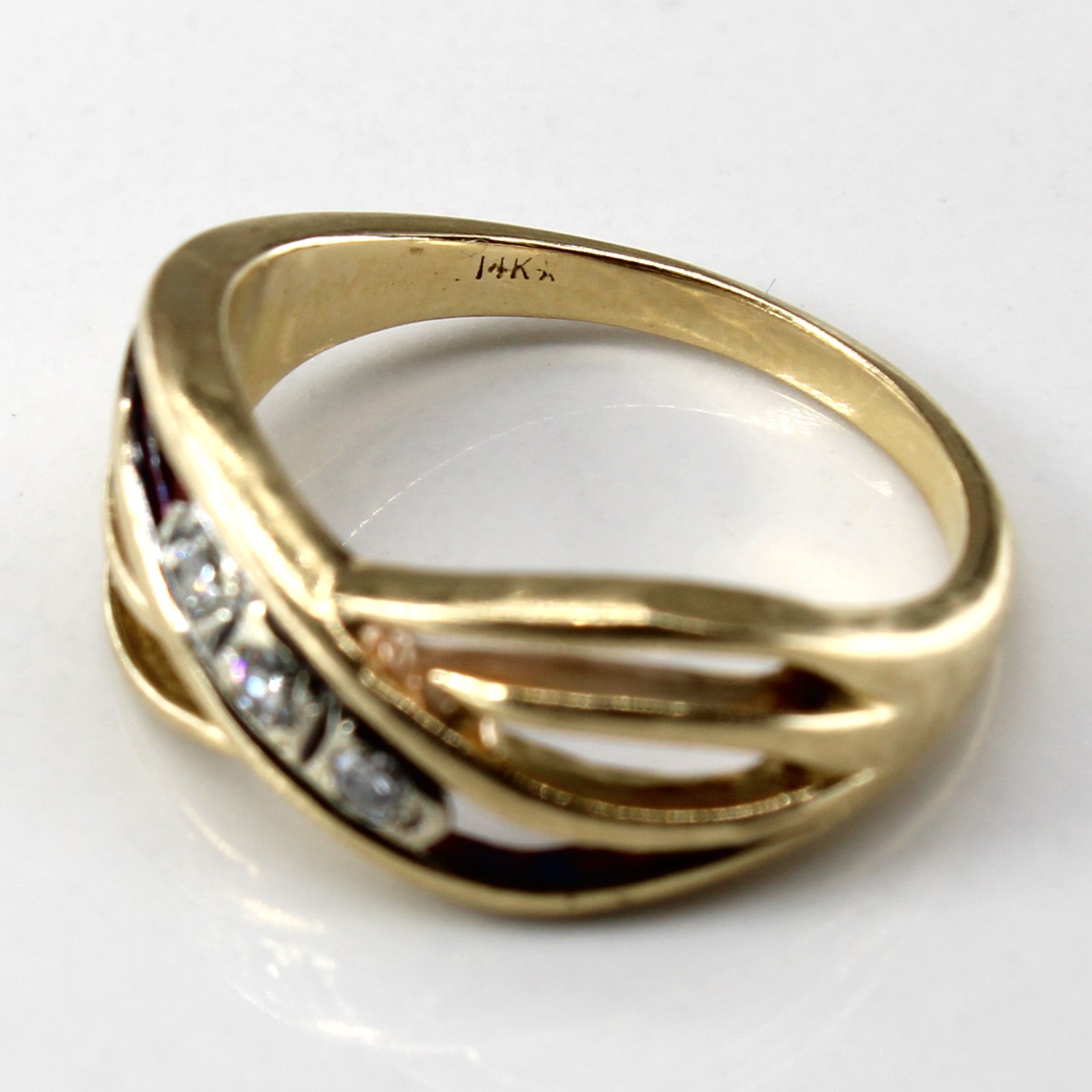 Crossover Dimond Ring | 0.08ctw | SZ 6.75 |