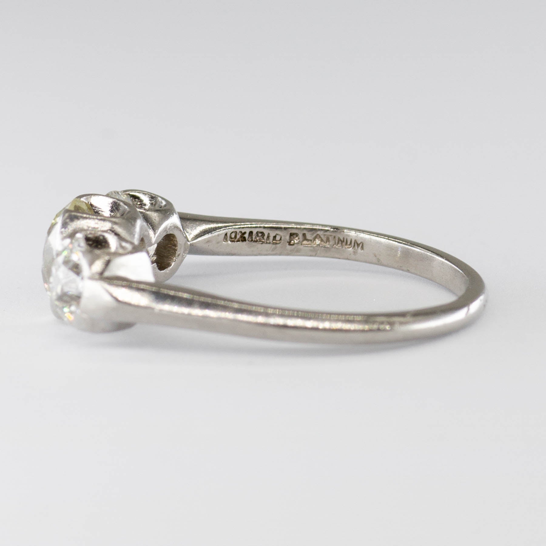 Antique Old European Cut Three Diamond Platinum Ring | 1.86ctw | SZ 7.5 |