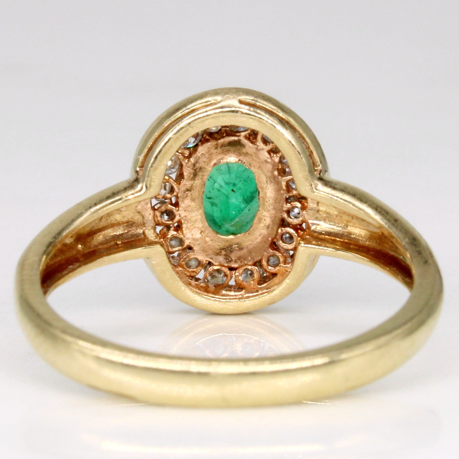 Emerald & Diamond Halo Ring | 0.35ct, 0.20ctw | SZ 6.5 |