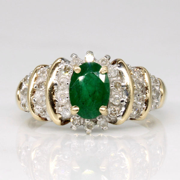 Emerald & Diamond Ring | 0.62ct, 0.22ctw | SZ 6 |