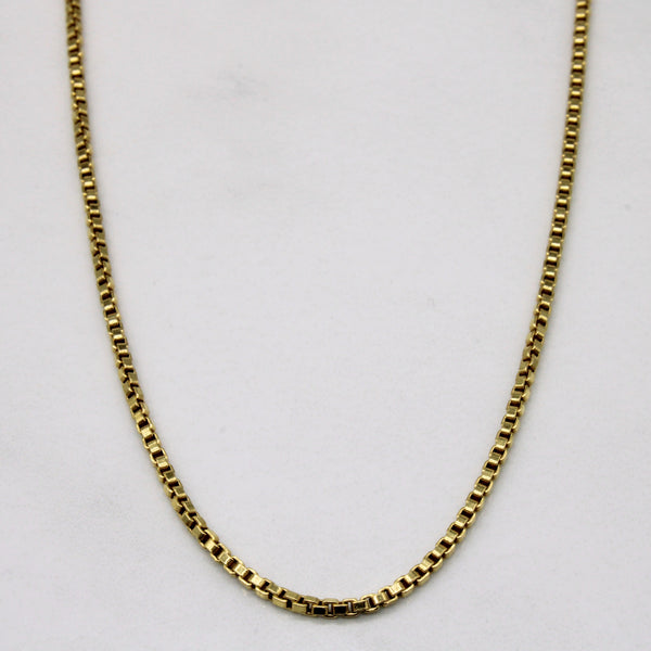 18k Yellow Gold Box Link Chain | 24