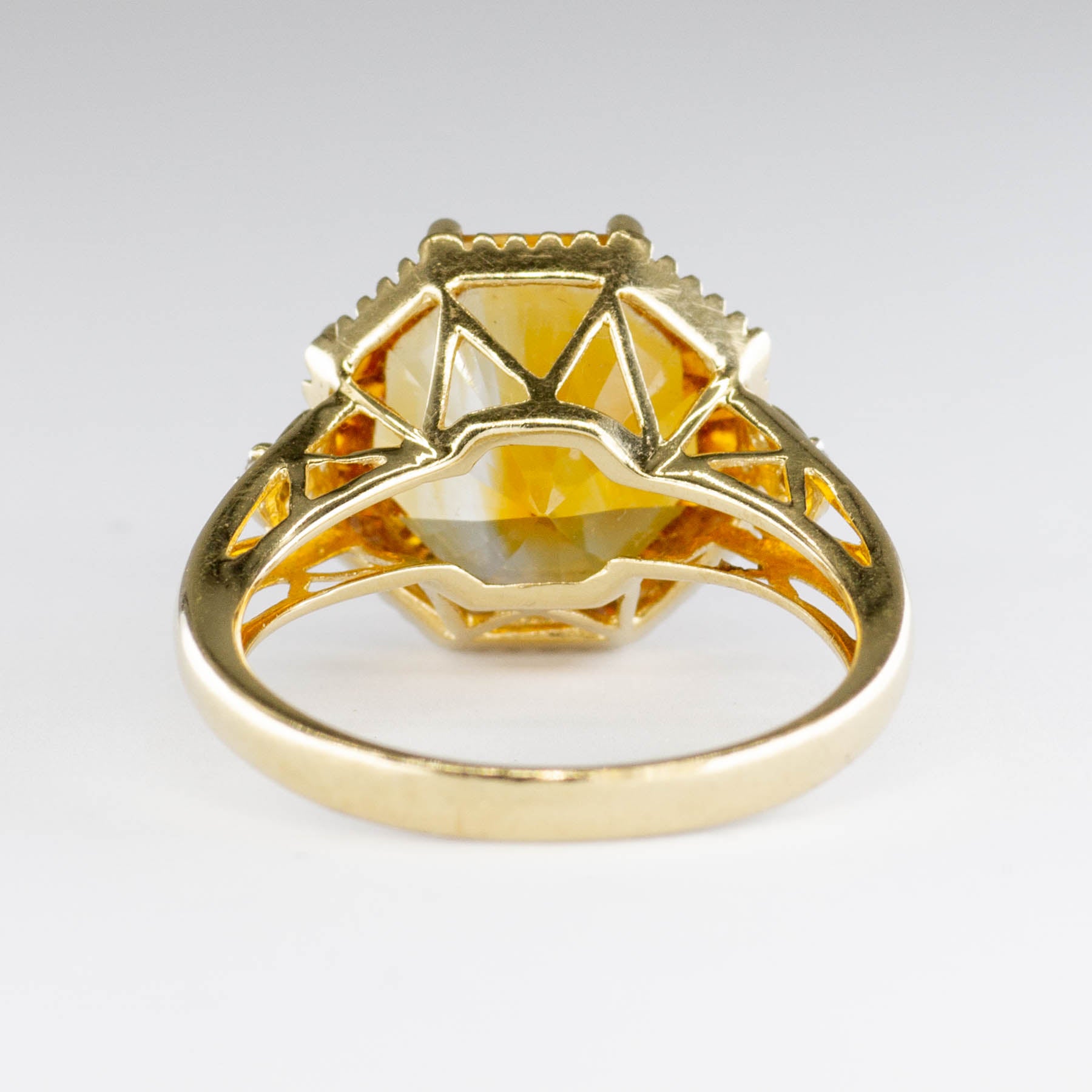 Fantasy Citrine & Diamond Cocktail Ring | 6.20ct, 0.02ctw | SZ 7 |