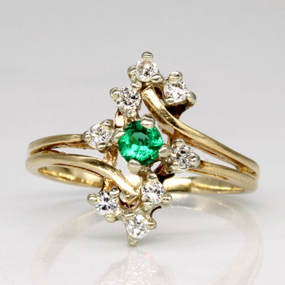 Diamond & Emerald Ring | 0.12ctw, 0.10ct | SZ 4.5 |