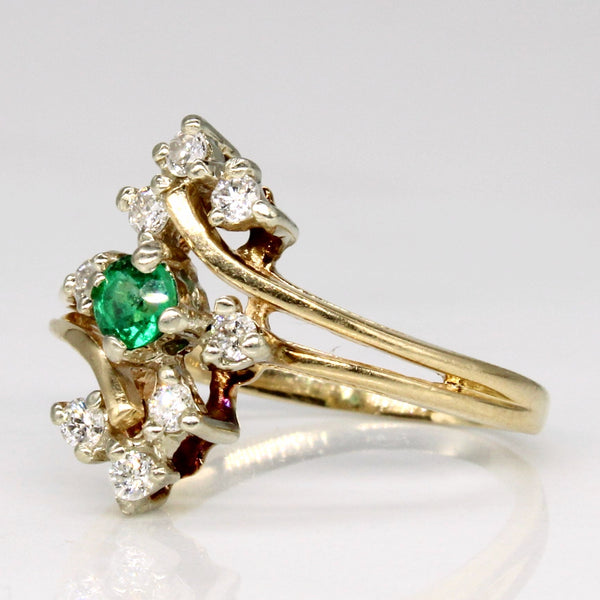 Diamond & Emerald Ring | 0.12ctw, 0.10ct | SZ 4.5 |