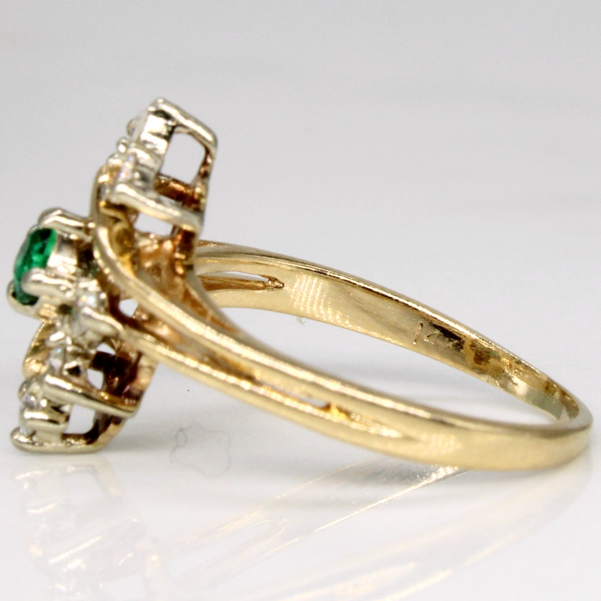 Diamond & Emerald Ring | 0.12ctw, 0.10ct | SZ 4.5 |