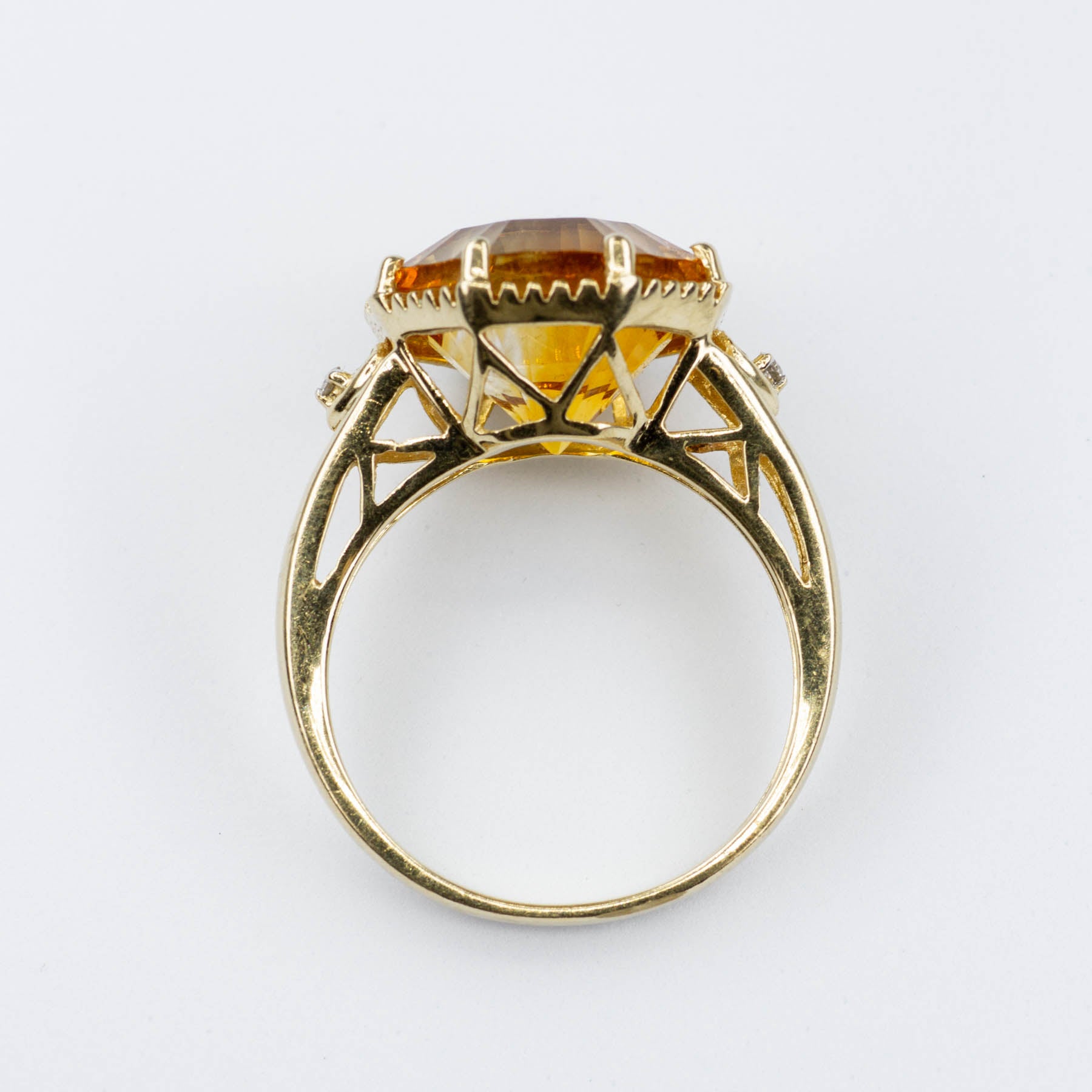 Fantasy Citrine & Diamond Cocktail Ring | 6.20ct, 0.02ctw | SZ 7 |