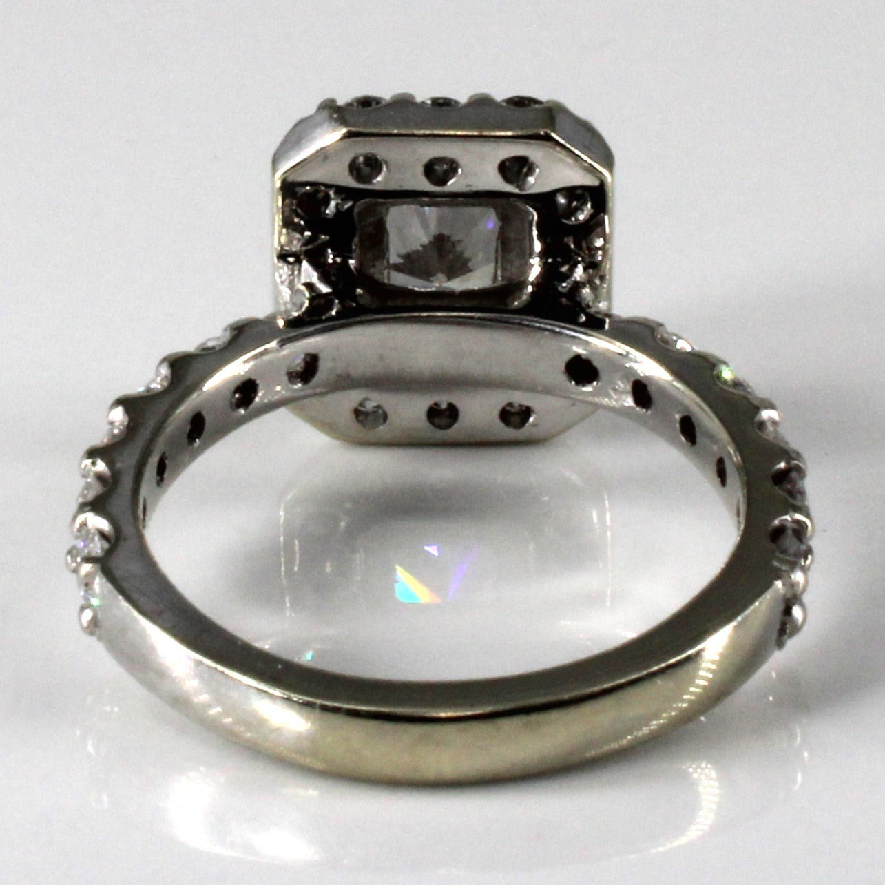 Halo Rectangular GIA Certified Diamond Engagement Ring | 2.10ctw SI1 F | SZ 5.75 |