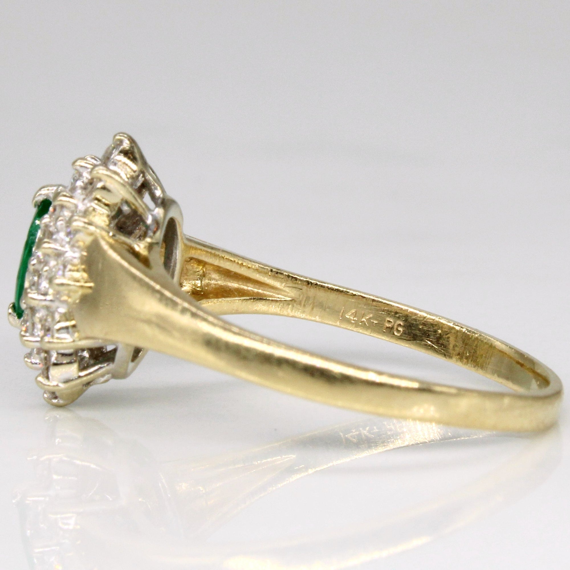 Diamond & Emerald Cluster Ring | 0.39ctw, 0.18ct | SZ 7.75 |