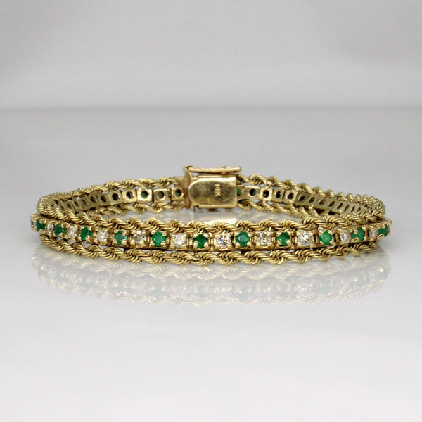 Emerald & Diamond Bracelet | 1.16ctw, 1.12ctw | 7