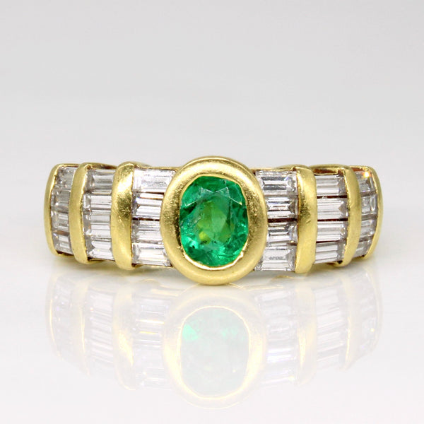 Diamond & Emerald Ring | 0.75ctw, 0.40ct | SZ 5.75 |
