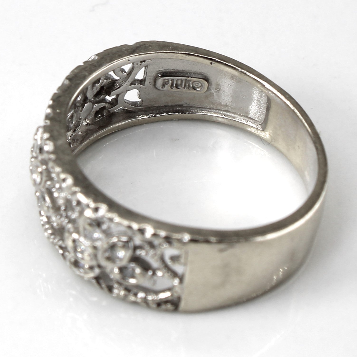 Filigree Diamond White Gold Ring | 0.15ctw | SZ 7.25 |