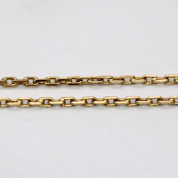 10k Yellow Gold Rectangular Link Chain | 22