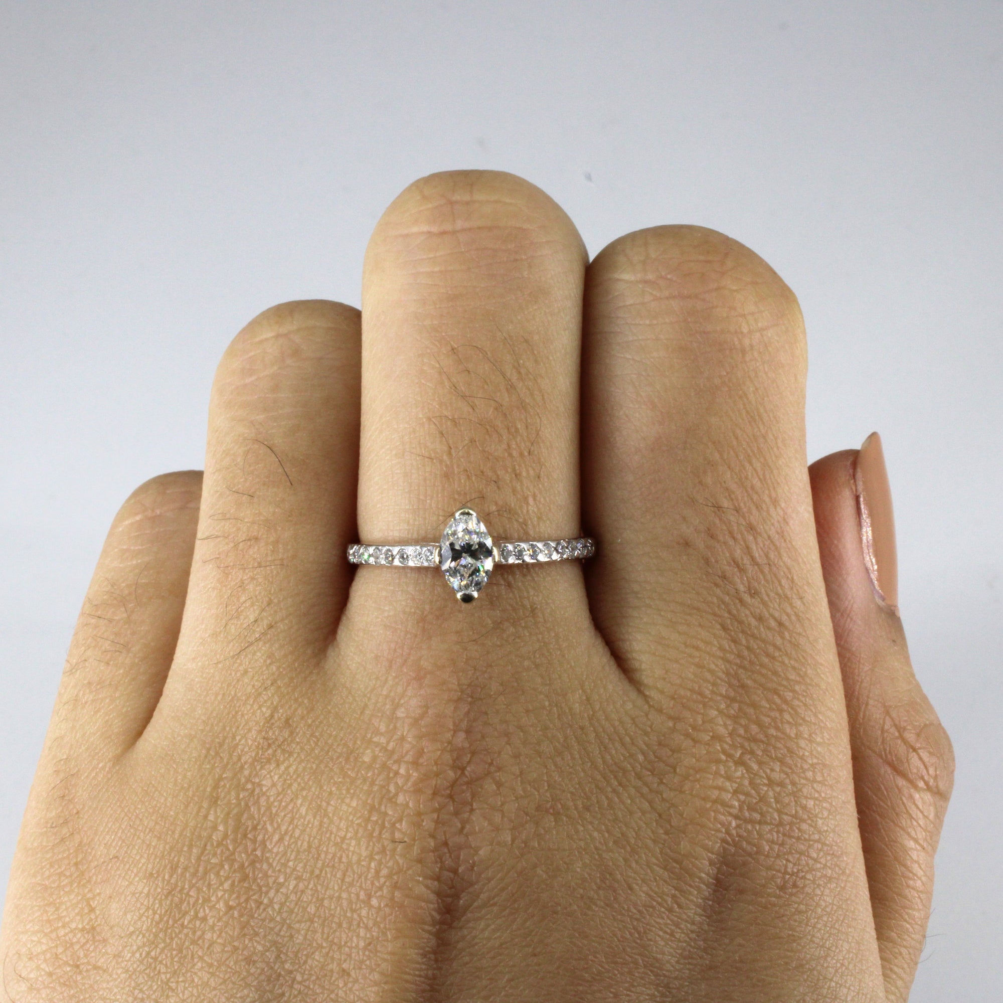 Marquise Diamond with Accents Engagement Ring | 0.72ctw | SZ 7.5 |