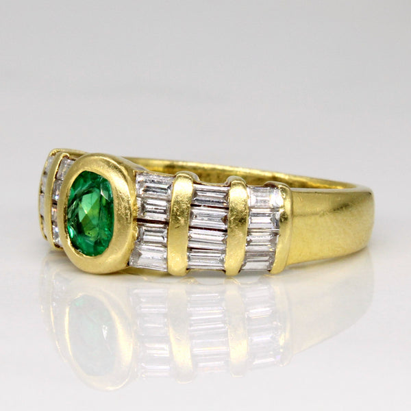 Diamond & Emerald Ring | 0.75ctw, 0.40ct | SZ 5.75 |